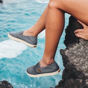 Olukai Pehuea Women’s Breathable‎ Slip-On Shoes in color pavement